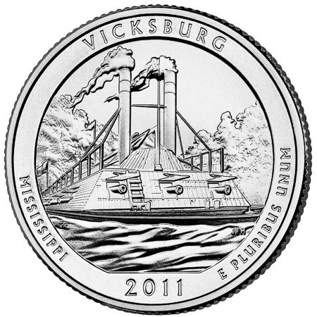 2011 - 5 oz - Vicksburg . Silver ATB - REVERSE