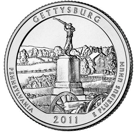 2011 - 5 oz - Gettysburg  Silver ATB - REVERSE