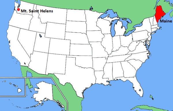 Archangel Raphael - The Angel of Healing - Map of Mt. Saint Helens / Maine Map