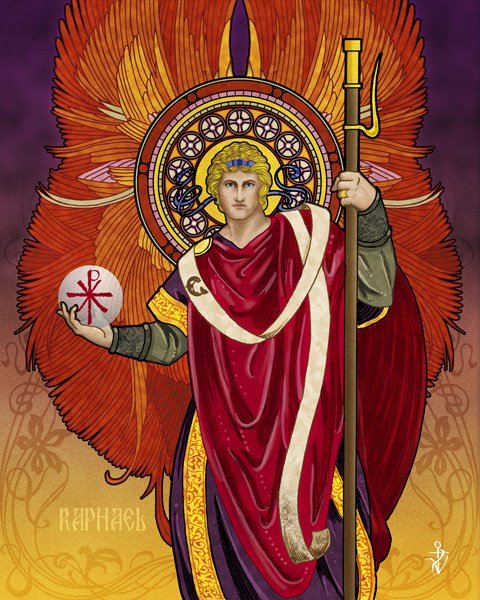 Raphael the Archangel, The Angel of Healing, Painting by Deacon Lawrence Klimecki