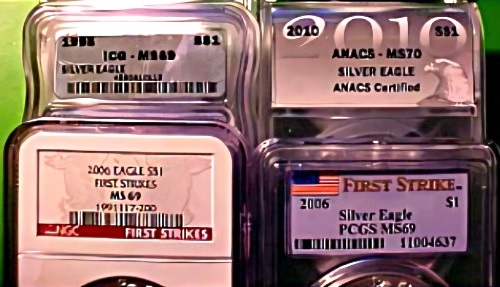 Four Graded Bullion Coins from ICG, ANACS, NGC, PCGS
