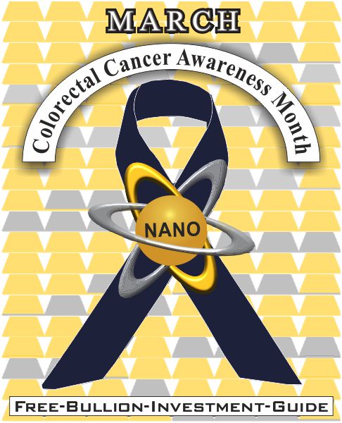 Colorectal Cancer Awareness Ribbon - Gold Nano - March