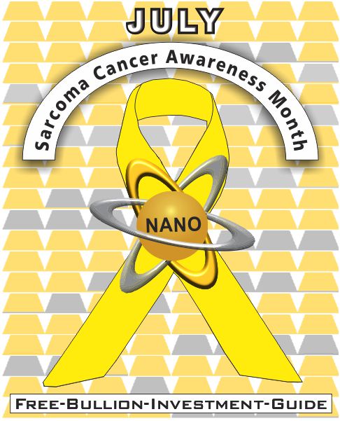 Sarcoma Cancer Awareness Ribbon - Gold Nano - July