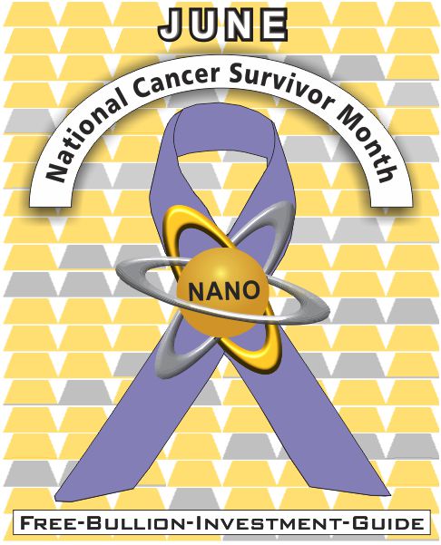 June Cancer Survivor Awareness Month Ribbon - Gold Nano Logo