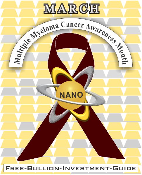 Multiple Myeloma Cancer Awareness Ribbon - Gold Nano - March