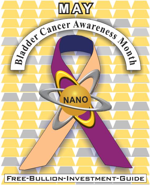 Bladder Cancer - May Cancer Awareness Ribbon - Gold Nano Logo