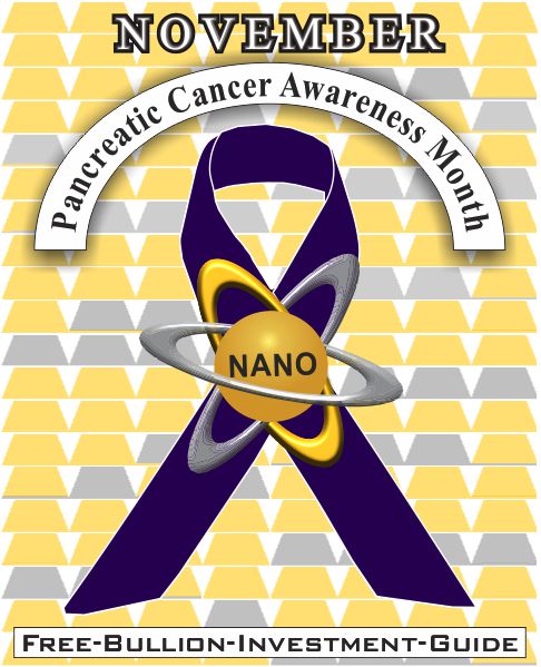 Pancreatic Cancer Awareness Ribbon - Gold Nano - November