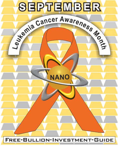 Leukemia Cancer Awareness Ribbon - Gold Nano - September