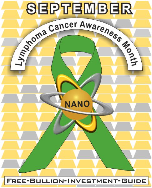 Lymphoma Cancer Awareness Ribbon - Gold Nano - September