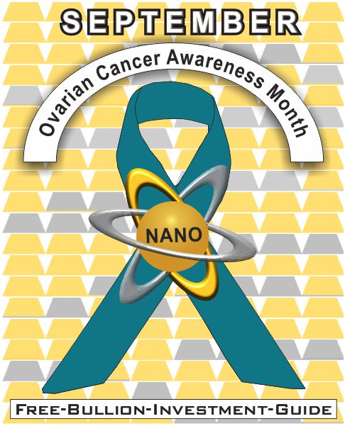 Ovarian Cancer Awareness Ribbon - Gold Nano - September