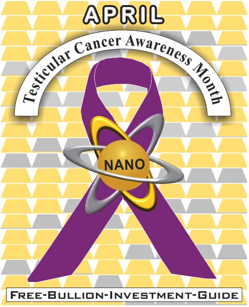 Testicular Cancer Awareness Ribbon - Gold Nano - April