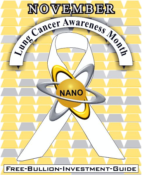 Lung Cancer Awareness Ribbon - Gold Nano - November