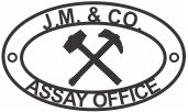j,m. & co. (johnson matthey company) - assay office - pick and hammer - gold identification mark