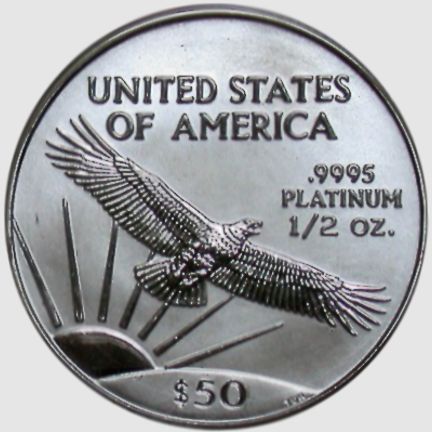 half oz platinum eagle - reverse