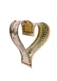 heart shaped money