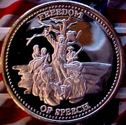 Johnson Matthey - "Freedom of Speech" Silver 1 ozt. - Freedom Round - reverse