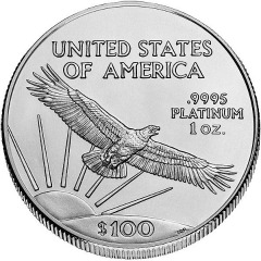 one oz platinum eagle - reverse