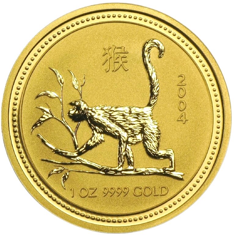 2004 - Australian Gold Lunar Bullion Coin - Series I - Year of the Monkey - Reverse Side