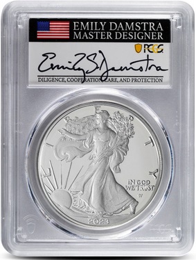 2023 - Signed and Graded MS-70 Silver Eagle bullion coin