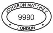 johnson matthey - london - 9990 - silver idenification mark