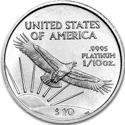 tenth oz platinum eagle - reverse